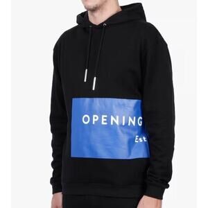 Opening Ceremony Mens Black Pullover Hoodie Sweatshirt Designer Deadstock Cotton